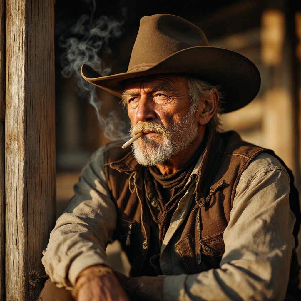 cowboy smoking cigar